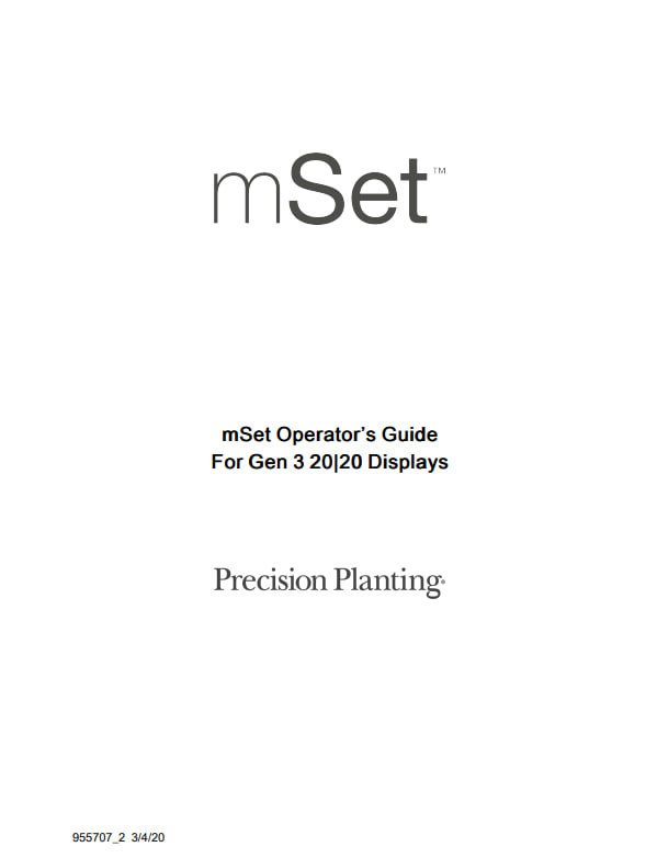 Посібник з операторів mSet Gen3 (955707)